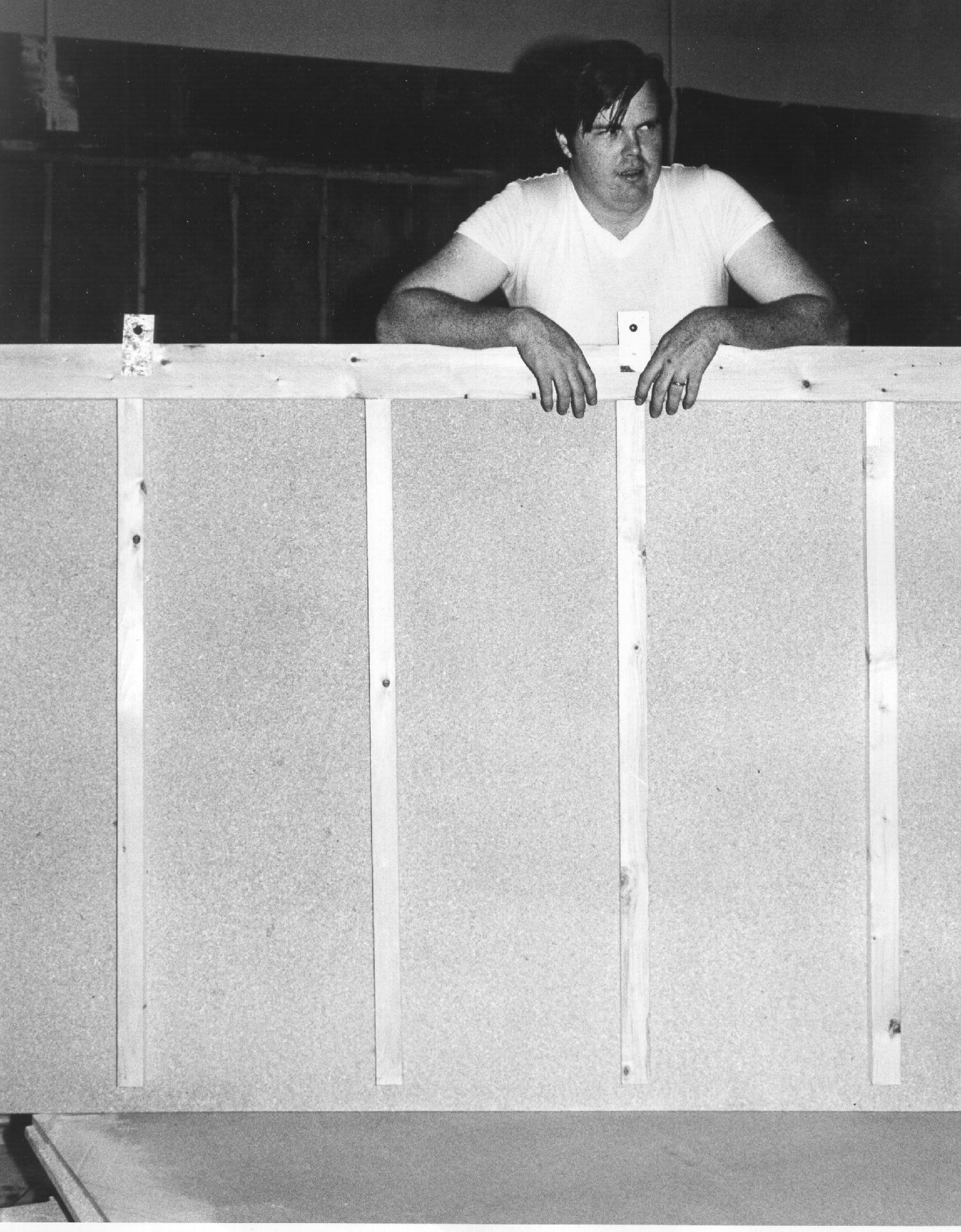 Nick Colleran building the studio in the 1970's.